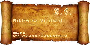 Miklovicz Vilibald névjegykártya